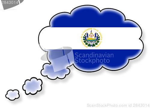 Image of Flag in the cloud, isolated on white background