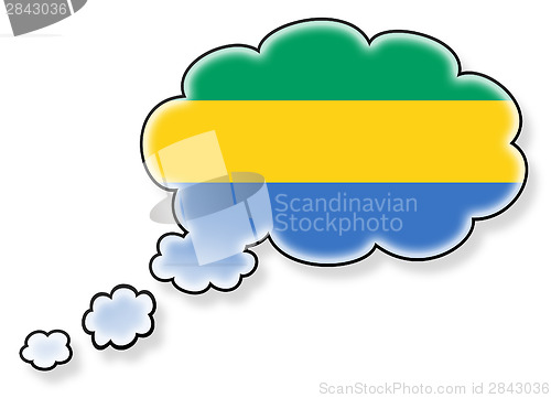 Image of Flag in the cloud, isolated on white background