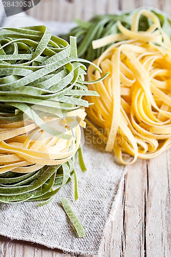 Image of italian pasta tagliatelli 