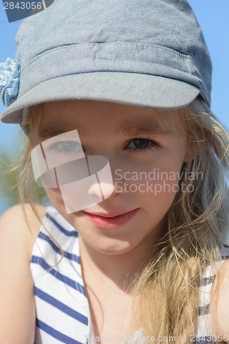 Image of Portrait of a beautiful blonde little girl