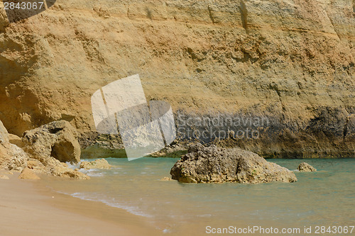 Image of Colorful rocks on ocean