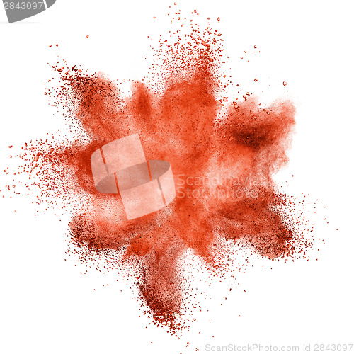 Image of Red powder explosion isolated on white