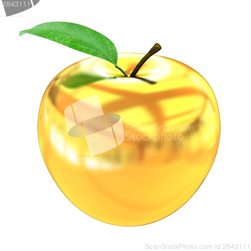 Image of Gold apple isolated on white background. Series: Golden apple un