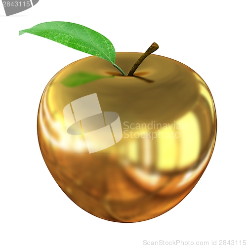 Image of Gold apple isolated on white background. Series: Golden apple un