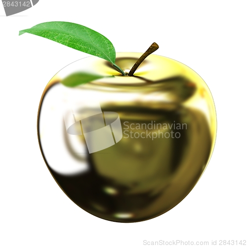 Image of Gold apple isolated on white background. Series: Golden apple un
