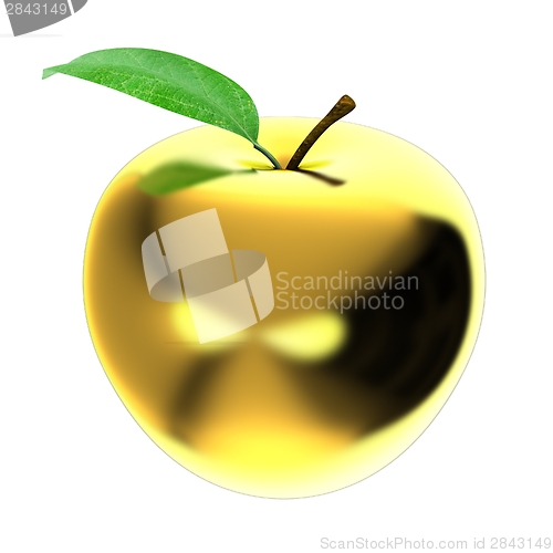 Image of Gold apple isolated on white background. Series: Golden apple un