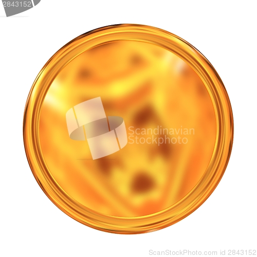 Image of Golden Web button isolated on white background