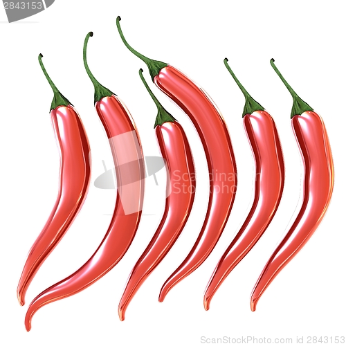 Image of Hot chilli pepper set isolated on white background