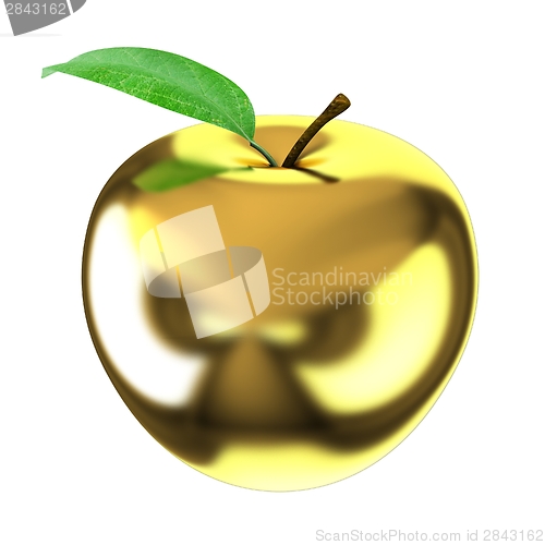 Image of Gold apple isolated on white background. Series: Golden apple un