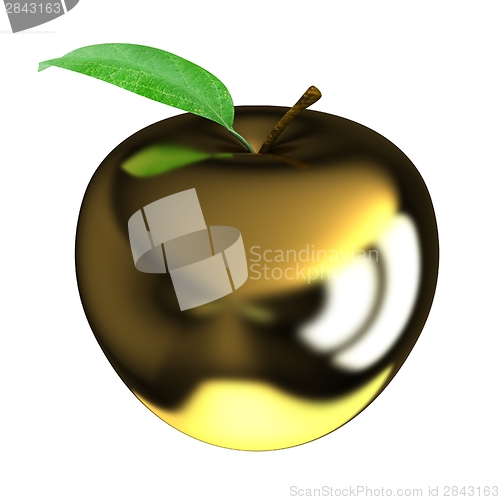 Image of Gold apple isolated on white background. Series: Golden apple un
