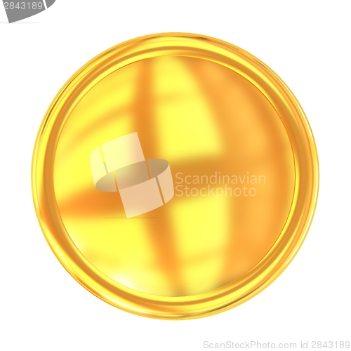 Image of Golden Web button isolated on white background