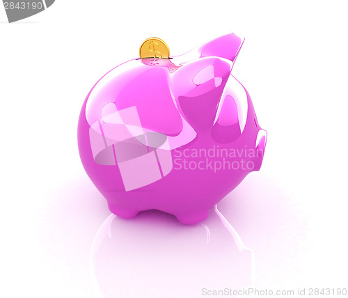 Image of Glossy pink piggy bank