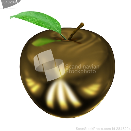 Image of Gold apple isolated on white background. Series: Golden apple un