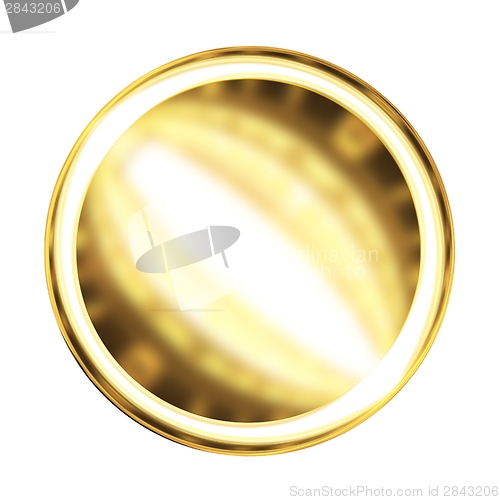 Image of Golden Web button isolated on white background