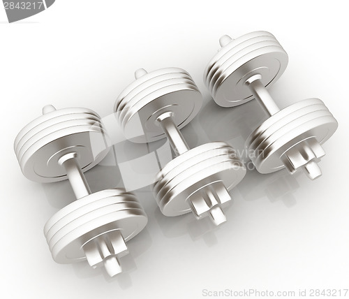 Image of Metall dumbbells on a white background