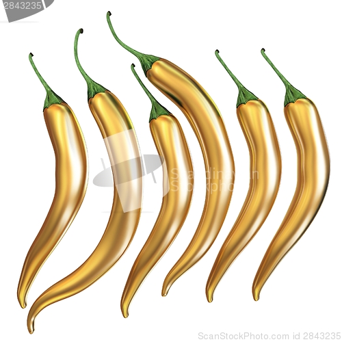 Image of Hot chilli pepper icons set isolated on white background. Unique