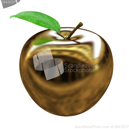 Image of Gold apple isolated on white background. Series: Golden apple un