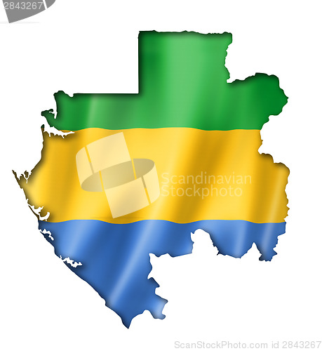 Image of Gabonese flag map