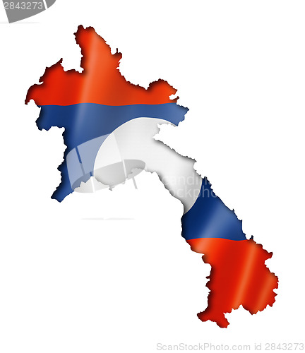 Image of Laos flag map