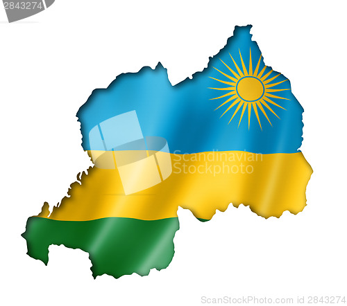 Image of Rwanda flag map