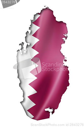 Image of Qatar flag map