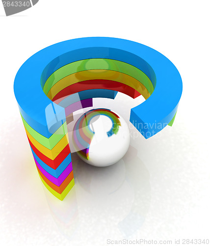 Image of Abstract colorful structure with ball in the center 