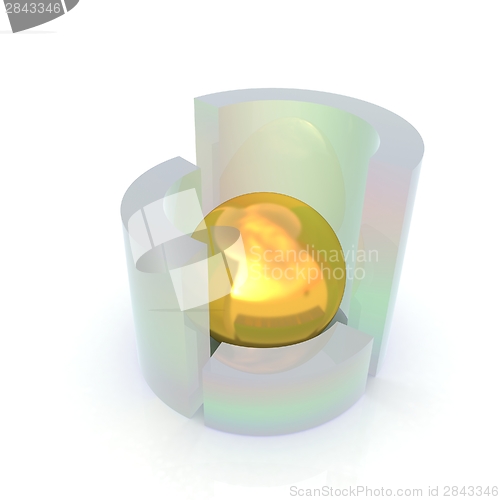 Image of Abstract colorful structure with ball in the center 