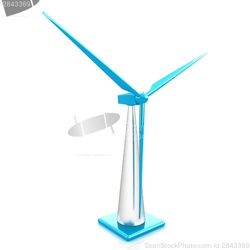 Image of Wind turbine isolated on white 
