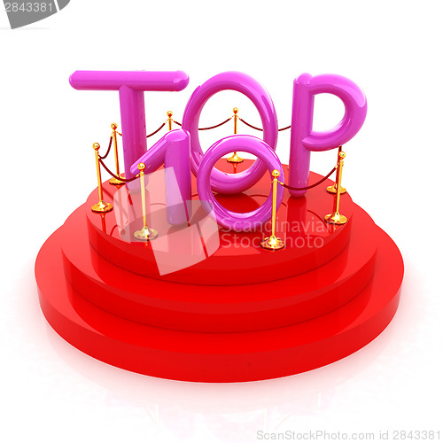 Image of Top ten icon on white background. 3d rendered image 
