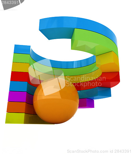 Image of Abstract colorful structure with ball in the center 