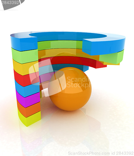 Image of Abstract colorful structure with ball in the center 