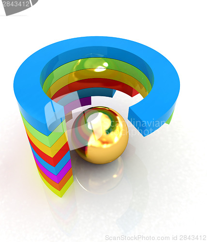 Image of Abstract colorful structure with ball in the center 