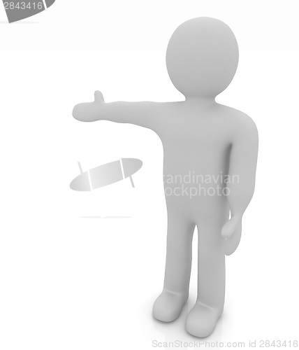 Image of 3d people - man, person presenting - pointing. 