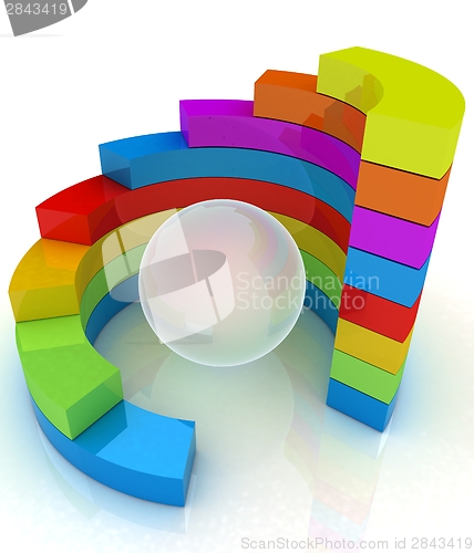 Image of Abstract colorful structure with ball in the center 