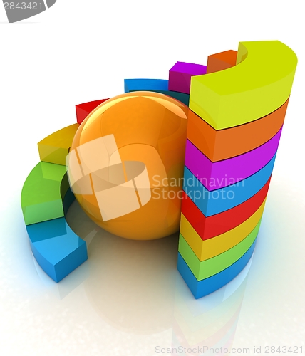 Image of Abstract colorful structure with ball in the center 