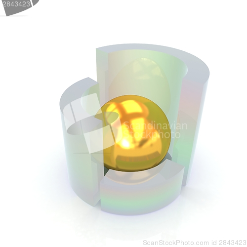 Image of Abstract colorful structure with ball in the center 