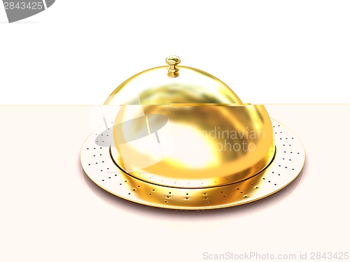 Image of Restaurant cloche isolated on white background 