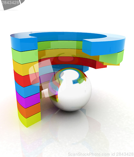 Image of Abstract colorful structure with ball in the center 