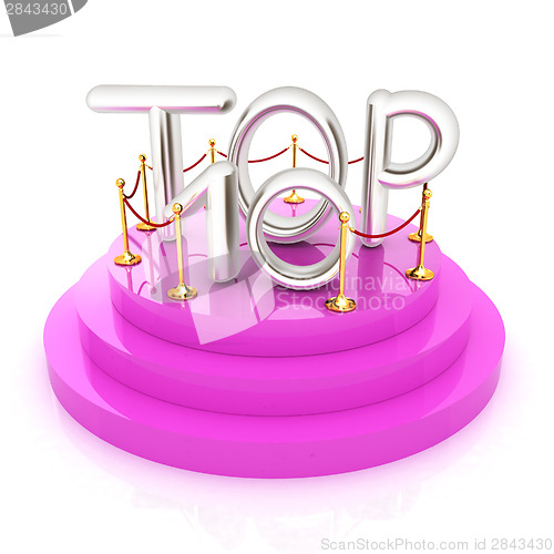 Image of Top ten icon on white background. 3d rendered image 