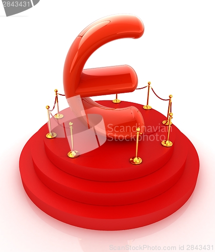 Image of Euro sign on podium. 3D icon on white background 