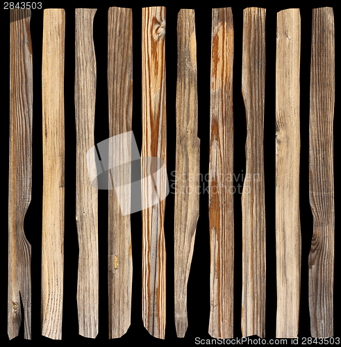 Image of damaged planks on dark background