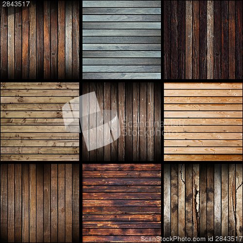 Image of collection of interesting abstract wood planks