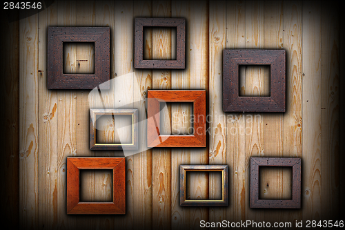 Image of brown and beige picture frames