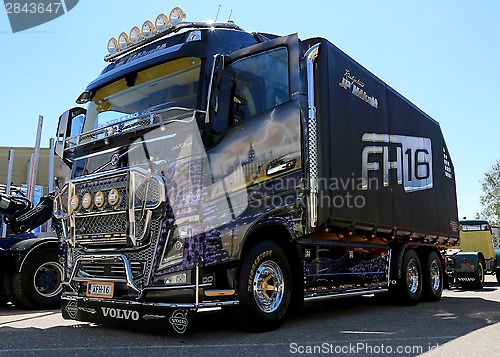 Image of Volvo FH16 Truck for Energy Wood Transport in a Show