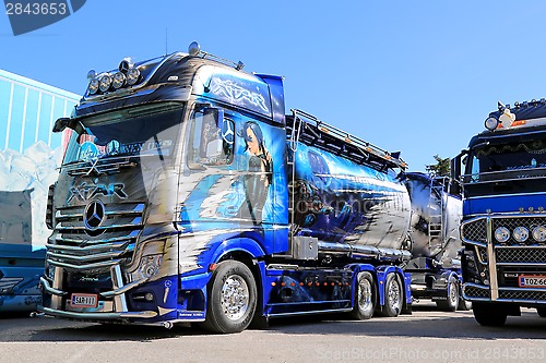 Image of Mercedes-Benz Actros Xtar Tanker Truck in a Show