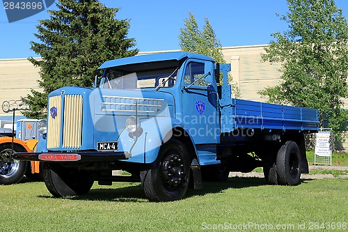 Image of Blue Vintage Scania Vabis Pickup Truck