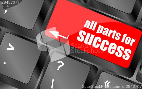 Image of all parts for success button on computer keyboard key