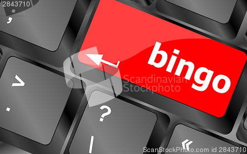 Image of bingo button on computer keyboard keys