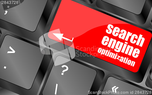 Image of Modern keyboard with SEO text. SEO concept