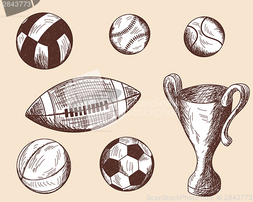 Image of  Set of different sketch balls